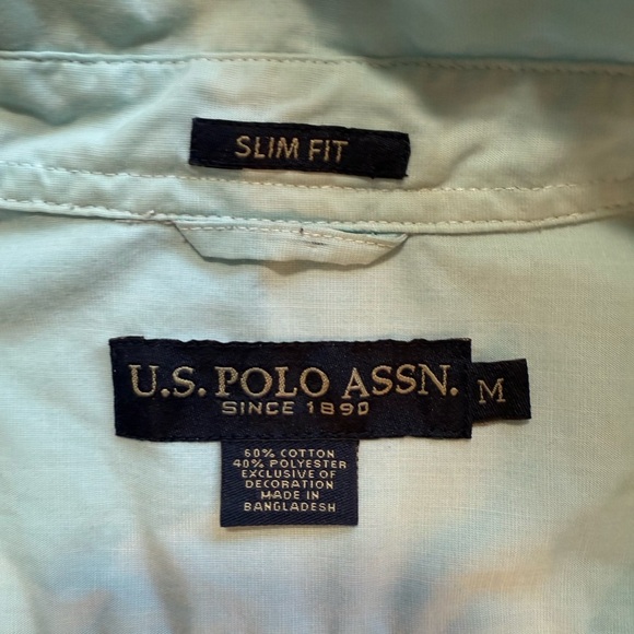U.S. Polo Assn. Light Blue Casual Button Down Shirt Slim Fit - Picture 2 of 3